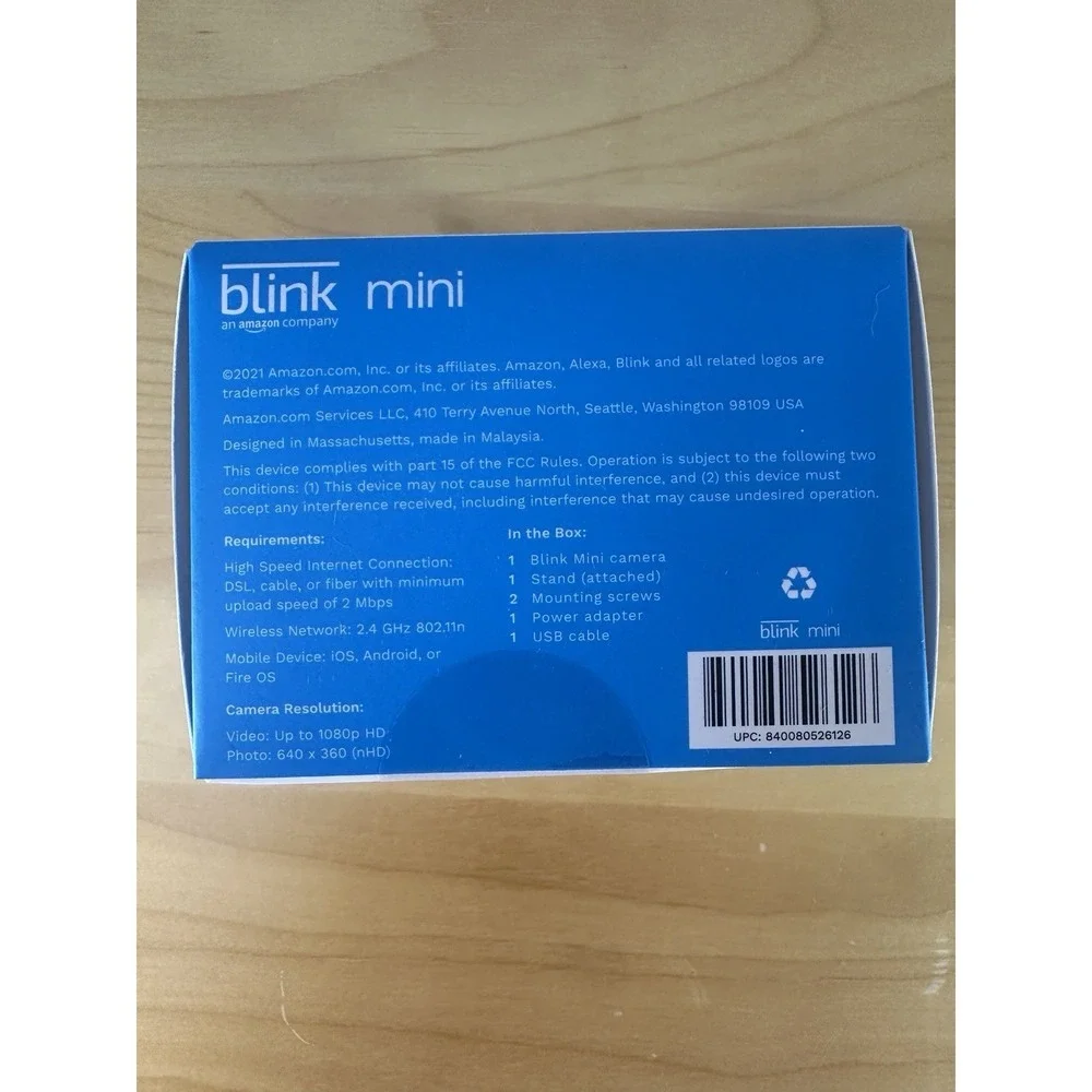 Blink Mini Indoor Plug-In Live HD Smart Security Camera (New in Box)